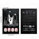 2 x Flower Press on Nails French Tip Fake Nails Short Almond Glue on Nails Cute Floral Acrylic Nails Nude Pink False Nails with Design Spring and Summer Nails Press on Full Cover Stick on Nails for Women