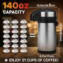 Airpot Coffee Dispenser with Pump - 140 oz Insulated Stainless Steel Coffee Carafe - Thermal Beverage Dispenser - Coffee Urn for Hot/Cold Water, Party Chocolate Drinks