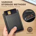 Trifold Wallet for Men - Real Leather Wallet with ID Window, RFID Protection, Coin Pocket & Card Slots - Premium Leather Wallet for Men (Carbon Fiber, Black)