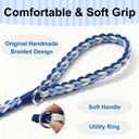 2 x Braided Dog Leash 5FT: Cotton Rope Dogs Leash for Puppy Small Medium Large Dogs - Soft Durable Training & Walking Dog Lead, Heavy Duty and Strong (Blue)