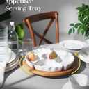 DOWAN 360 Rotatable Serving Tray and Platters, 12 Inch Divided Serving Bowls for Party, Kitchen Decor, Removable Serving Dishes for Chips and Dip, Fruit, Veggies, Candy and Snacks, 7 Pieces, White