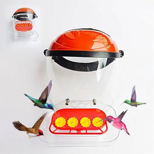 Hummingbird Feeder Helmet | Hands-Free Outdoor Bird Feeder | 4 Spill-Resistant Ports | Adjustable Headband | Lightweight & Durable PVC, 2 in 1