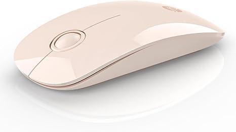 RAPIQUE Bluetooth Wireless Mouse  (BT5.1+USB) Slim Dual Mode Computer Mice with Quiet Click, Low Power, and 1600 DPI, Portable Cordless Mouse for MacBook, Laptop, iPad Pro/Air, Tablet (Pink)