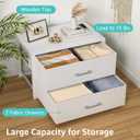 BOLUO Stackable Storage Drawers Closet Organizers and Storage Fabric White 2 Drawer Dresser for Bedroom 2 Packs Modern