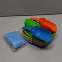Sloosh 3 PCS Foldable Buckets with 3 Shovels, Square Sand Water Bucket Sandbox Party in Summer Collapsible Silicone Pail Bucket Toddler Kids Beach Camping Travelling Portable Toys (Blue/Pink/Green)