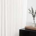 White Pinch Pleat Linen Curtains 90 inch Long 2 Panels Set for Living Room Modern Elegant Light Filtering Semi Sheer Coastal Decor Cotton Textured Gauze Curtain Triple Pleated White Drapes 90 Length