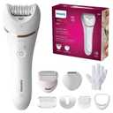 Philips Epilator Series 8000, Wet & Dry, 3-in-1 with Shaver & Trimmer Attachments for Women, 8 Accessories Included, BRE720/14 (White)