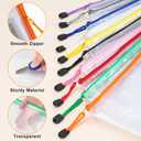 100Pack Mesh Zipper Pouch Bags, Waterproof A4 Letter Size Document Zipper Pouches for Storage, Teacher School, Toys, Puzzle, Office, 10 Colors