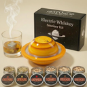 Electric Whiskey Smoker Kit Rechargeable Cocktail Smoker with Wood Chips No Butane Needed Old Fashioned Drink Smoker Ready to Use Saturn Design Home Bar Gift Set for Men Dad Husband