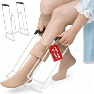 Premium Sock Aid Compression Hose for Women Men Aide Assistance Device Puller Daily Living Aids for Assist Seniors Putting Elderly Wide Stocking