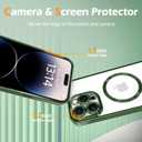 IAIYOXI Magnetic Clear Case for iPhone 17 Pro Max with Full Camera Lens Protection,Compatible with MagSafe,Plating Soft TPU Phone Case,Anti-Scratch Shockproof Slim Cover for Women Gilrs Men - Green