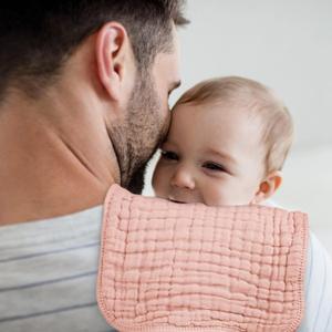 Looxii Muslin Burp Cloths 100% Cotton Muslin Cloths Large 20''x10'' Extra Soft and Absorbent 4 Pack Baby Burping Cloth for Boys and Girls Shell Pink