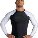 Sanabul Essential Long Sleeve Compression Training Rash Guard for MMA BJJ Wrestling Grappling and No Gi Jiu Jitsu Rashguard - White, Small