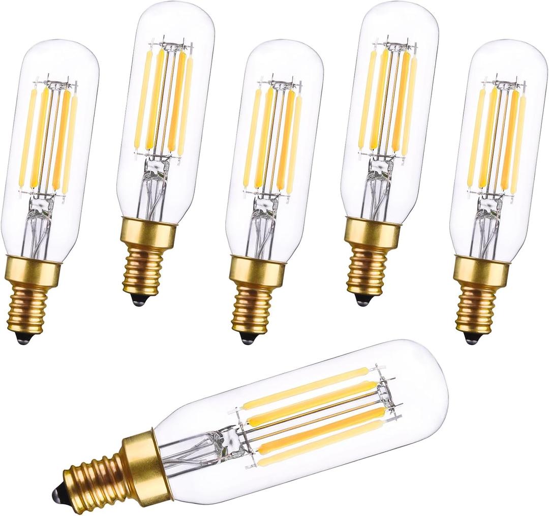 CREATE BRIGHT E12 Dimmable LED Bulb 80W Equivalent Small Candelabra Classic T6 T25 Ceiling Fan Light Bulbs Daylight White 5000K,6 Pack