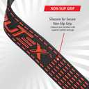 Outex Lifting Wrist Straps for Weightlifting  Heavy Duty Gym Straps with Neoprene Padding for Deadlifts, Powerlifting & Bodybuilding  Unisex Grip Support for Strength Training (Black-Red Silicone)