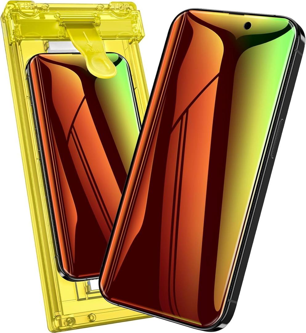 Fotbor [New Updated] for iPhone 16 Pro Privacy Screen Protector, 2 Pack Colorful Gradient Anti-Spy Anti-Blue Light 7H Hardness Film [Auto-Alignment Tray], No Peeling Shatterproof Bubble Free (Multi-Coloured)