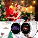Holiday Watch Band Compatible with Samsung Galaxy Watch 6/5/5 Pro/4/3/6 Classic/4 Classic/Active 2/Active, 20mm Christmas Halloween Replacement Strap for Samsung Galaxy 40mm 41mm 42mm 44mm 45mm 46mm (Santa Claus)
