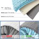 Smiry Luxury Chenille Toilet Rugs U-Shaped 24x24, Soft Absorbent Non-Slip Contour Bathroom Rugs for Toilet, Machine Washable Contoured Bath Mats, Sky Blue