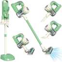 VARANO 3-in-1 Kids Vacuum That Really Works, Toddler Toy Vacuum Cleaning Set for Children Aged 3+, Fun Kids Working Toy Vacuum Cleaner with Working Suction for Realistic Play (Green)