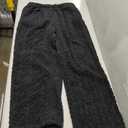 LYCY Fluffy Pajama Pants for Women, Comfy Fuzzy Pj Bottoms with Pockets Drawstring Fleece Sleepwear Soft Winter（Black, Large）