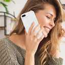 Jusy Compatible with iPhone 7 Plus/8 Plus Bow Phone Case, Cute Clear Ribbon Bowknot Pattern Aesthetic Soft TPU Transparent Cases Protective Phone Cover for Women Girly - White