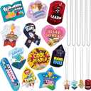 AmazingSpark 240 Pcs Student Reading Incentives Dog Tags Bulk with 24 Chains, Motivational Tag Education Awards Prizes PVC Waterproof Reading Necklace for School Classroom Teacher Reward 12 Styles