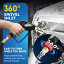 TOOLCY Pro Short Pressure Washer Gun 5000 PSI with 360 Swivel,3/8" Quick Connect Inlet, High Pressure Washer Gun with 1/4" Quick Connect Outlet, Includes 3/8" QC to M22-14mm Adapter & 5 Nozzle Tips
