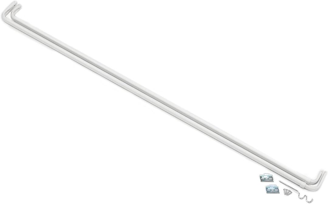 Fantasia 48-86 Inch Adjustable Width Double Curtain Rod for Windows with Brackets & Hardware - Easy to Install