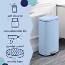 happimess HPM1011G Curtis 8-Gallon Step-Open Trash Can, Fingerprint Resistant, Modern, Minimalistic for Home, Kitchen, Laundry Room, Office, Bedroom, Bathroom, Tide Pool Blue