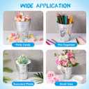 12PCS Small Galvanized Metal Buckets with Handle 12Chalkboard Clips, 5 x 4.5X 2.5 Inch Mini Metal Buckets Bulk Mini Pail Ice for Party Crafts Favors Plant Flower Sand Candy