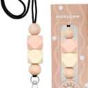 Cute Lanyards for Id Badges and Keys for Women TeacherDurable Silicone Beaded Breakaway Lanyard with Keychain for Nurse Students Employees Office Worker