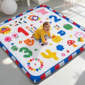 RONGFA Baby Play Mat for Floor, 50'' x 50'' Thicken Foam Soft Padded Mat for Baby, Playpen Mat for Toddlers Infant Kids, Machine Washable, Non-Slip Bottom Safe for Crawling (Number)