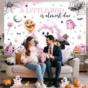 7x5ft Halloween Baby Shower Backdrop for Girls A Little Boo is Almost Due Pink Background Decorations Halloween Cute Ghost Boo Newborn Baby Party Photo Booth Props