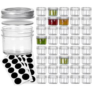 VERONES Mason Jars, 4OZ Canning Jars With Regular Lids and Bands, Ideal for Jam, Honey, Wedding Favors, Shower Favors, DIY Spice Jars, 40 PACK