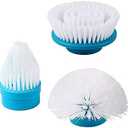 Replacement Brush Heads for Hurricane Spin Scrubber with Multi-Function Set of 3Flat,Dome,Corner and Adapter for Bathroom, Floor, Wall and Kitchen