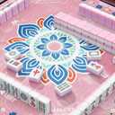 Mahjong Mat for Table 32.4''x32.4'', Rolled Shipping, No Creases Mah Jongg Mat with Carrying Bag for American Mahjong, Poker, Board Games, Card Games & Dominoes - Pink