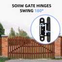 2 Pack Heavy Duty Gate Hinges 7" Sealed Bearings Adjustable Yoke Pivot Suitable for Large Driveway Gates Carbon Up to 1100 Pounds Black