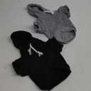 QWINEE 2Pcs Dog & Cat Apparel: Warm Jacket & Shirt - Small to Medium Dogs & Cats, Black & Grey (Black and Grey)