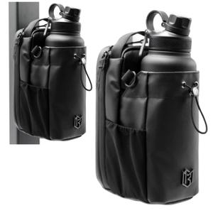 FlyLanyards Magnet gym bag for Men and Women,Magnetic Sling Pocket Bottle ，Holds A 40 OZ Mug，Magnetic Water Bottle Holder for GymGym Bag for Gym,Sports, Trave for Cycling(Black)