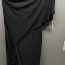 R&M Richards Women's Sparkling One-Shoulder Sequin Overlay Jumpsuit W/Hidden Strap & Wide Legs (14W, Black)