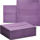 100 Pack 5x7 Invitation Envelopes, A7 Gummed Seal Square-Flap Invite Envelope for Wedding, Holiday, Birthday, Baby Shower - Purple - 120 GSM - 5.25 x 7.25 inch