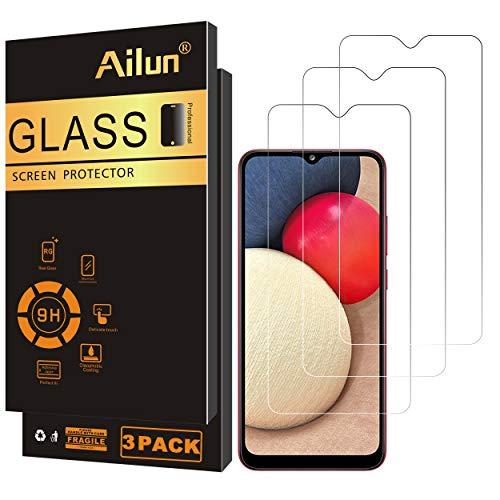 Ailun Screen Protector for Galaxy A03S/A02/A02S [3 Pack] Tempered Glass 0.33mm Ultra Clear Anti-Scratch Case Friendly