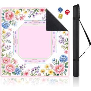 Mahjong Mat for Table,31.5" American MahJong Game Mat,Shipped Rolled,Pink