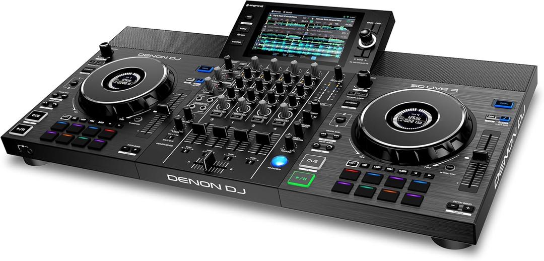 Denon DJ SC LIVE 4 Standalone DJ Controller with Stem Separation on 4-Decks, Wi-Fi Streaming, Build-in Speakers, Serato DJ and Virtual DJ Compatible