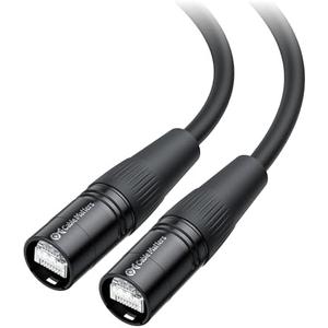 Cable Matters Shielded Cat6 Ethernet Cable Compatible with EtherCON RJ45 Connectors in Black - 20 ft for Professional Audio, Video, and Networking Applications