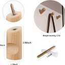 2 x Wood Wall Hooks,4 Pack Coat Hooks Wall Mounted, Modern Hat Hooks for Wall, Wall Hanger for Hanging Coat Towel Hat Bag Robe Jacket Clothes (Beech Wood)
