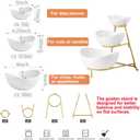 Miamolo 3 Tier Serving Bowls with Stand, Chips and Dip Serving Dishes Set for Entertaining Party, Ceramic Fruit Bowl for Salad Soup Snacks, Microwave & Dishwasher Safe