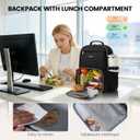 LOVEVOOK Lunch Backpack with Lunch Compartment,17 Inch Laptop Work Travel Insulated Cooler Backpack Purse,Waterproof College Teacher Nurse Lunch Bag Box with Tumbler Holder,Gifts for Men Women,Black
