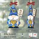 Hanukkah Ornaments 2025, Unique Spiritual Gifts for Men, Jewish Gifts for Women, Friends, Neighbors, Mom, Dad, Adorable Wooden Gnome Ornament for Jewish Christmas Decorations