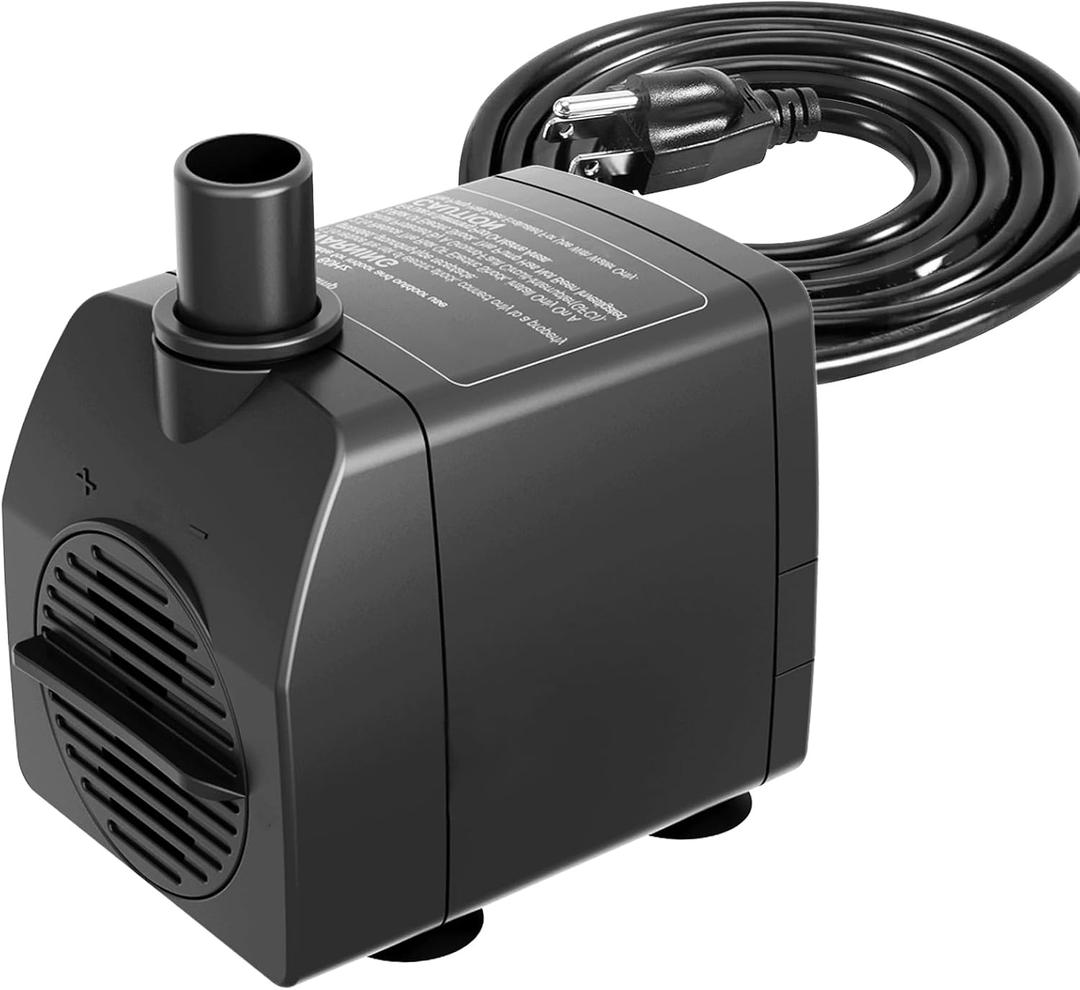 Knifel Submersible Pump 200GPH with AUTO-Shut-Off 5.2ft High Lift for Fountains, Hydroponics, Ponds, Aquariums & More